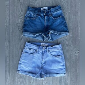 Bundle 2 Pairs of PacSun Cuffed Denim Shorts Size 24 The Shortie Style 2” Inseam
